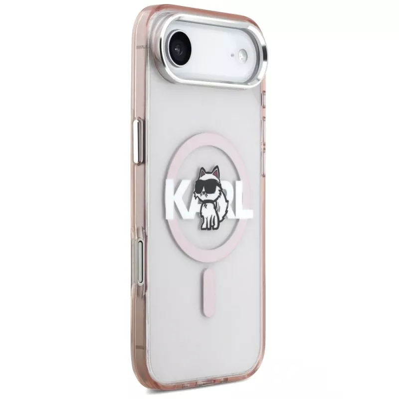 Karl Lagerfeld IML Choupette Sketch Logo funda MagSafe para iPhone Air rosa