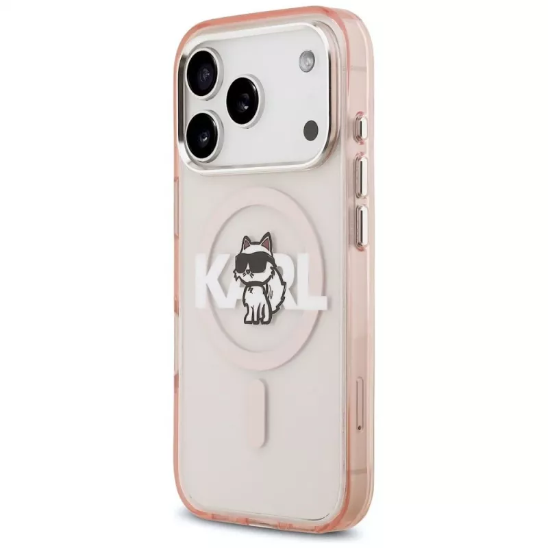 Karl Lagerfeld IML Choupette Sketch Logo funda MagSafe para iPhone 17 Pro - rosa