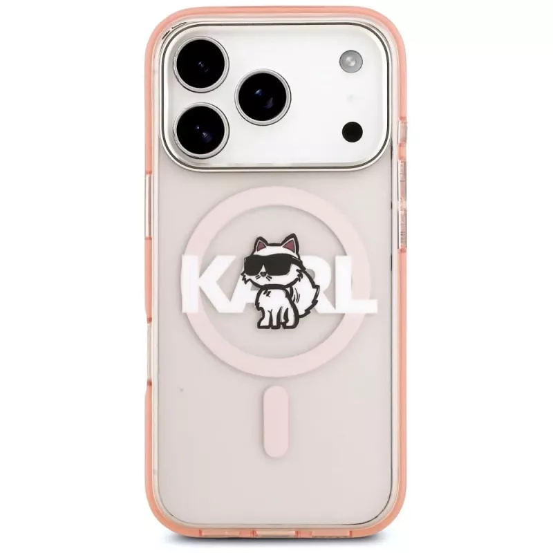 Karl Lagerfeld IML Choupette Sketch Logo funda MagSafe para iPhone 17 Pro - rosa