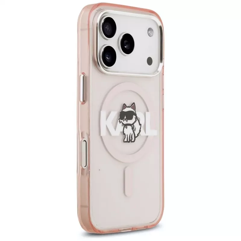 Karl Lagerfeld IML Choupette Sketch Logo funda MagSafe para iPhone 17 Pro - rosa