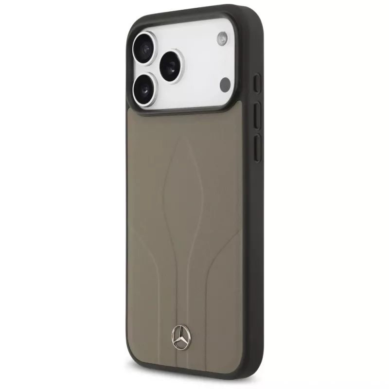 Mercedes funda de piel The Move MagSafe para iPhone 17 Pro Max taupe