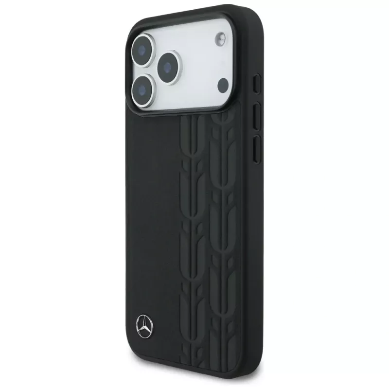 Mercedes funda de piel Laurel Leaves MagSafe para iPhone 17 Pro Max negro