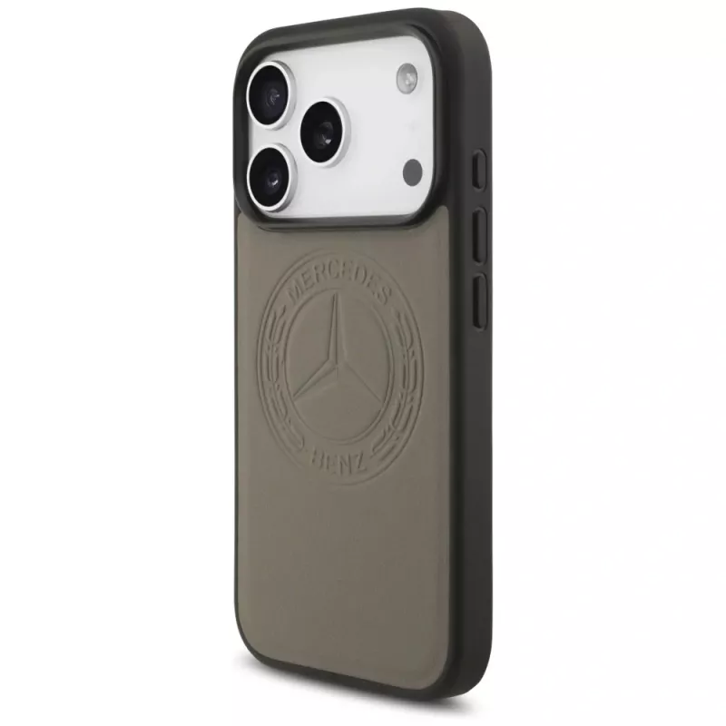 Mercedes Vintage Logo funda MagSafe de piel para iPhone 17 Pro taupe
