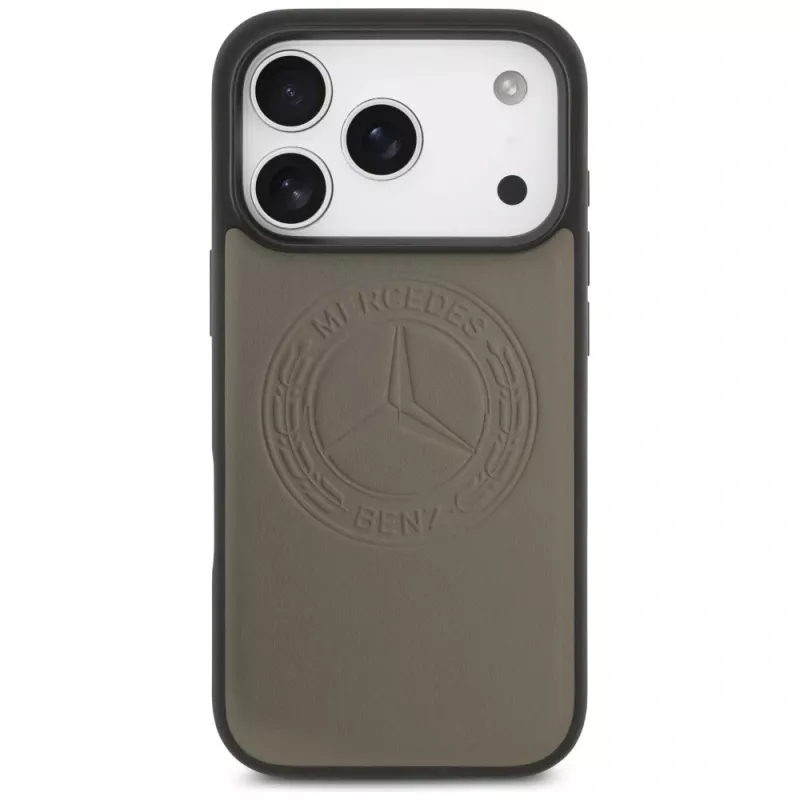 Mercedes Vintage Logo funda MagSafe de piel para iPhone 17 Pro taupe
