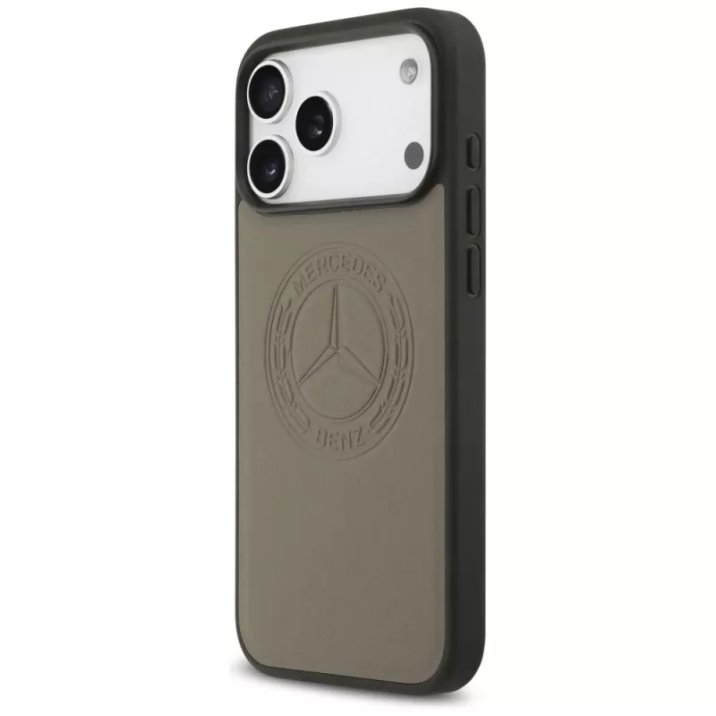 Mercedes funda de piel Vintage Logo MagSafe para iPhone 17 Pro Max taupe