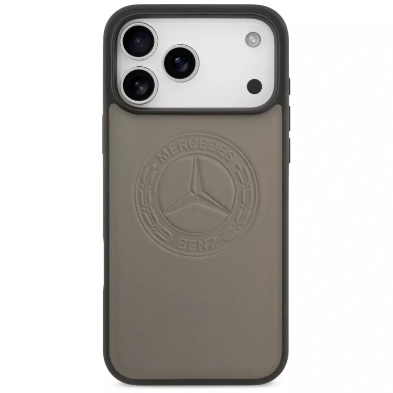Mercedes funda de piel Vintage Logo MagSafe para iPhone 17 Pro Max taupe