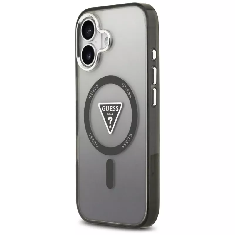 Guess funda IML Gradient Triangle Logo MagSafe para iPhone 17 negro