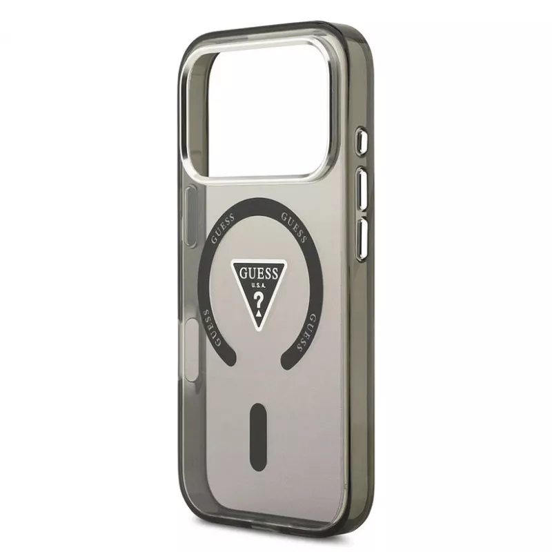 Guess funda IML Gradient Triangle Logo MagSafe para iPhone 17 Pro negro