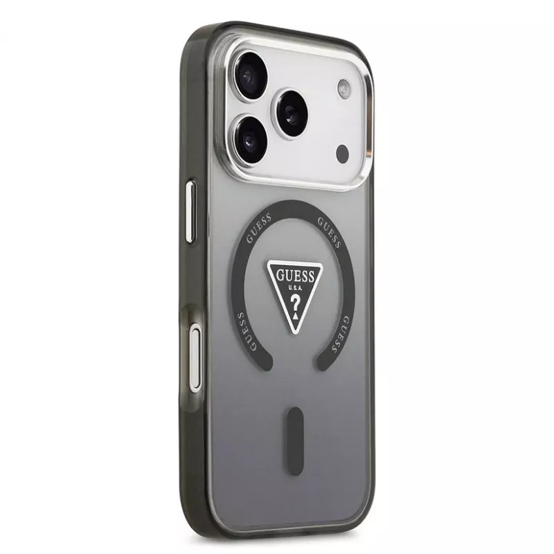 Guess funda IML Gradient Triangle Logo MagSafe para iPhone 17 Pro negro