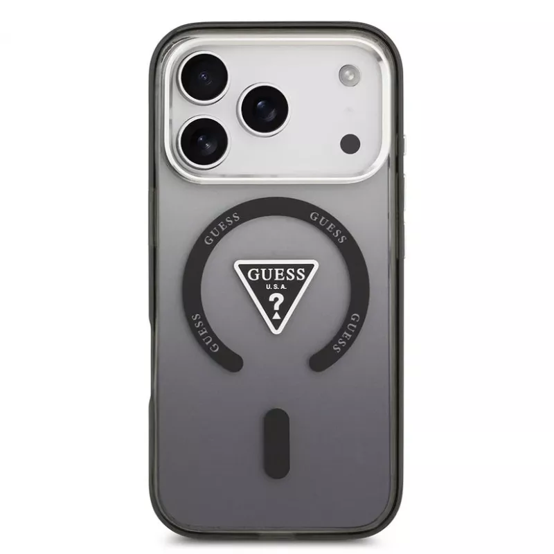 Guess funda IML Gradient Triangle Logo MagSafe para iPhone 17 Pro negro
