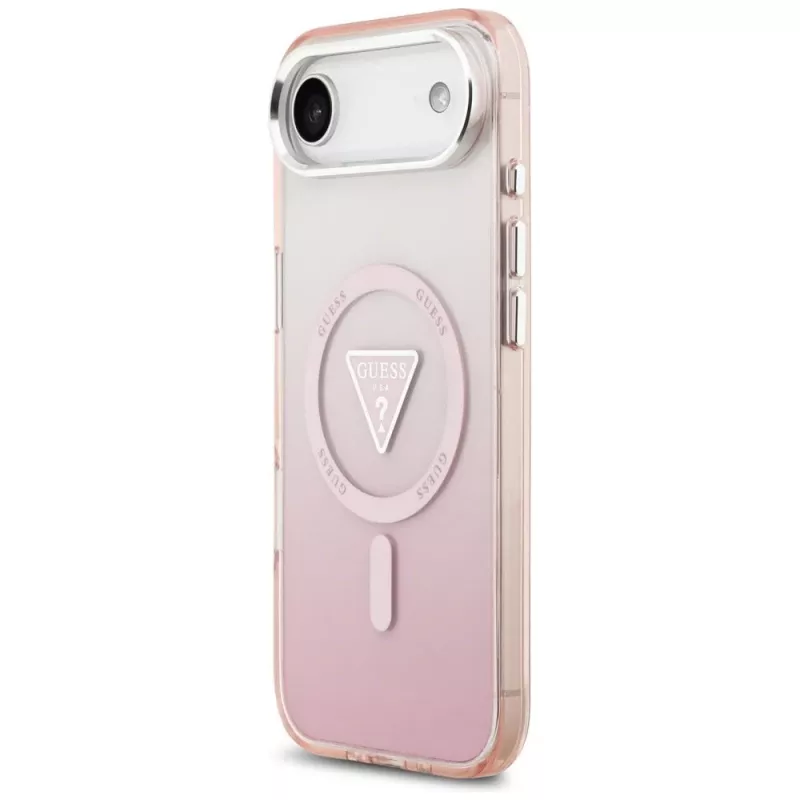 Guess funda IML Gradient Triangle Logo MagSafe para iPhone Air rosa
