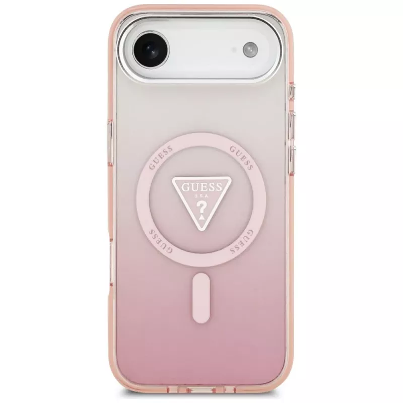 Guess funda IML Gradient Triangle Logo MagSafe para iPhone Air rosa
