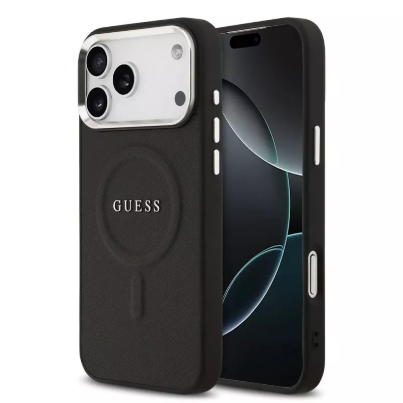 Guess funda Classic Logo MagSafe para iPhone 17 Pro Max negro