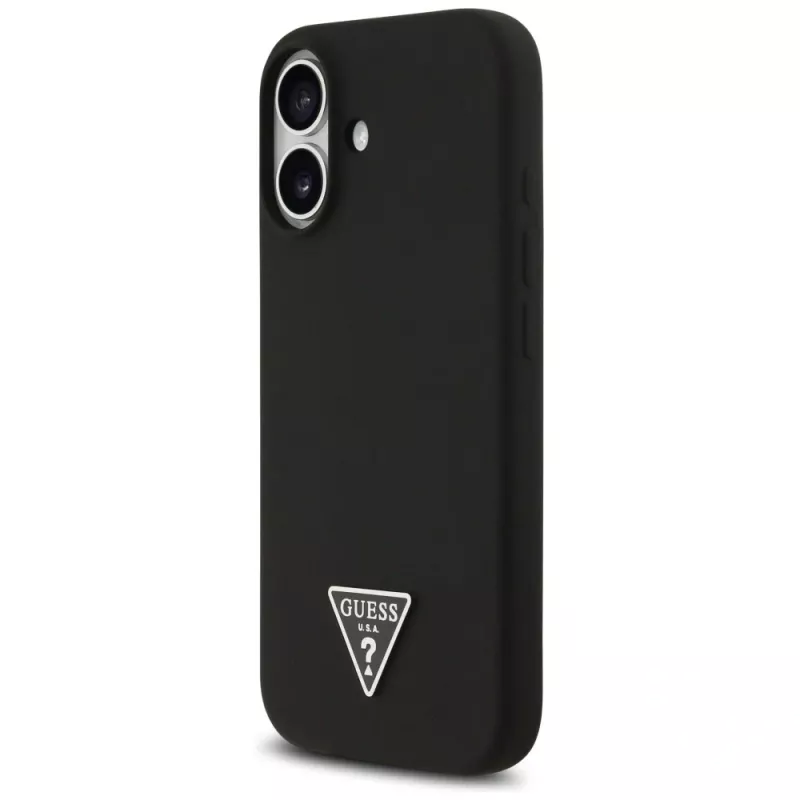 Guess funda de silicona Triangle Logo MagSafe para iPhone 17 negro