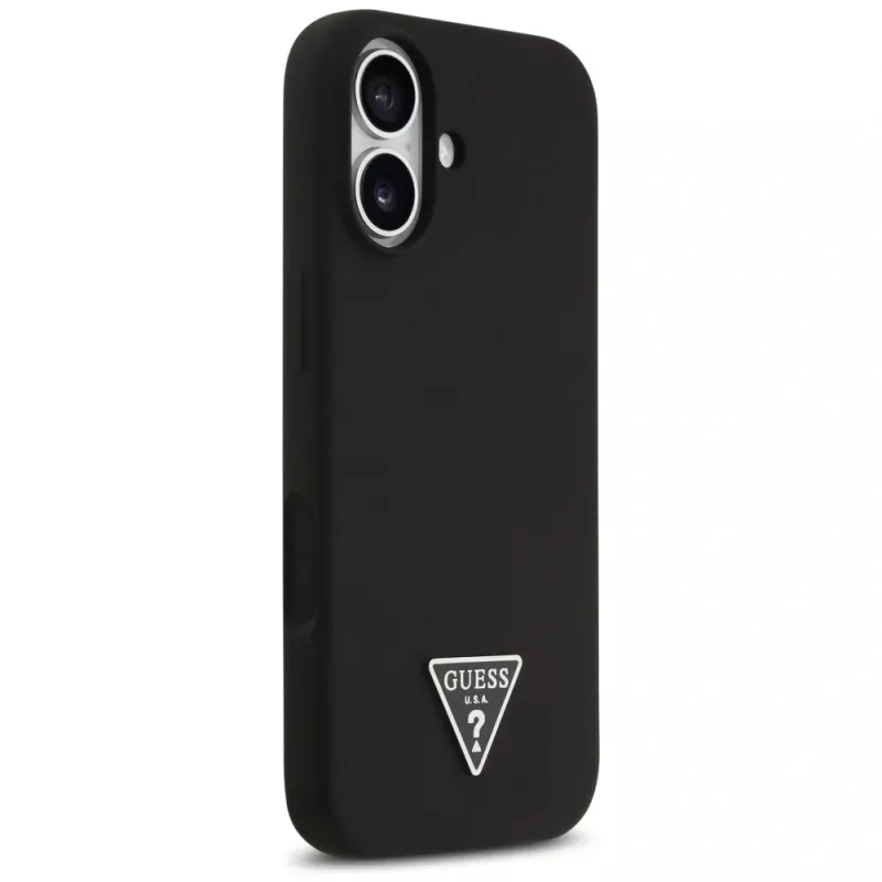 Guess funda de silicona Triangle Logo MagSafe para iPhone 17 negro