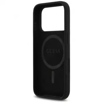 Guess funda de silicona Triangle Logo MagSafe para iPhone 17 Pro Max (negro)