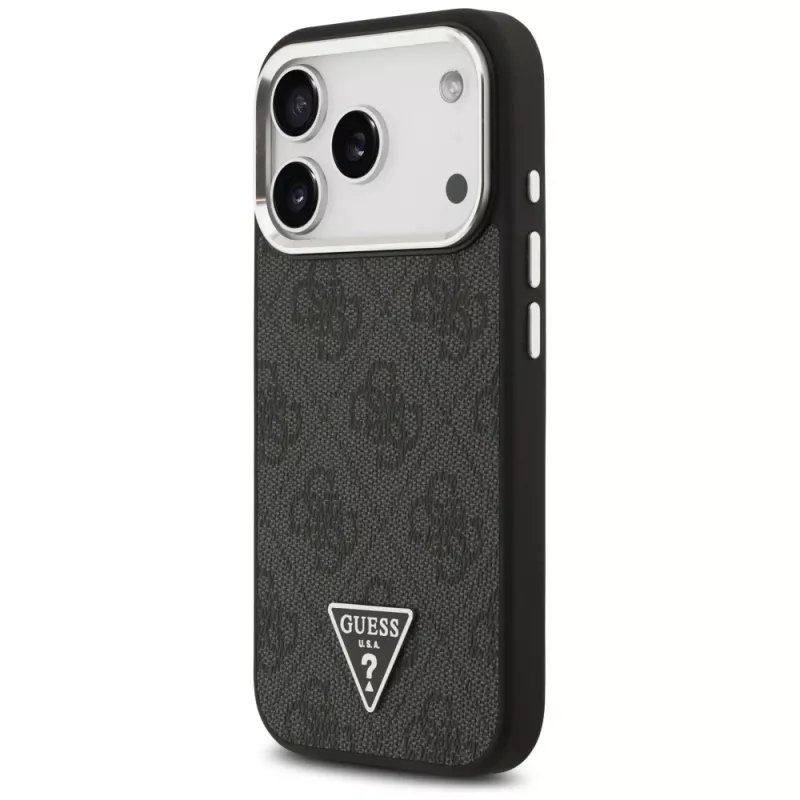 Guess 4G Triangle Logo Funda MagSafe para iPhone 17 Pro (Negro)