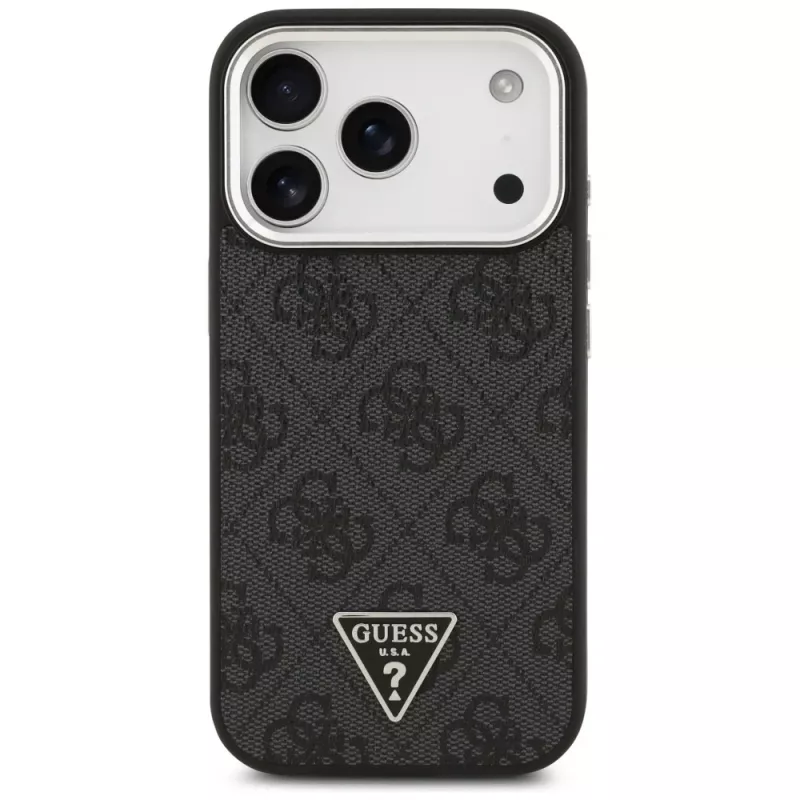 Guess 4G Triangle Logo Funda MagSafe para iPhone 17 Pro (Negro)