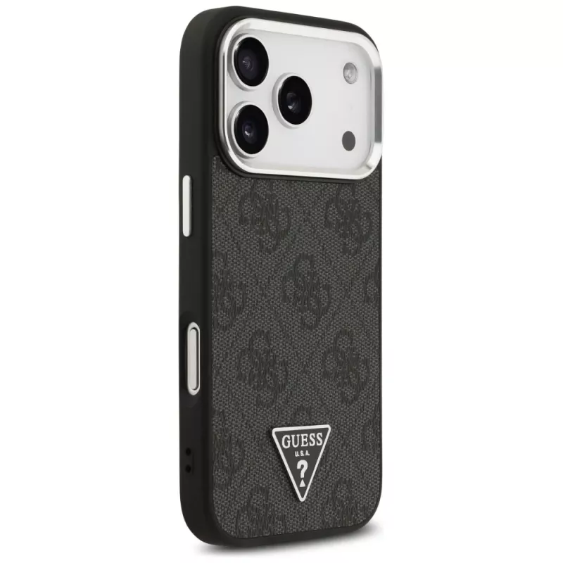 Guess 4G Triangle Logo Funda MagSafe para iPhone 17 Pro (Negro)