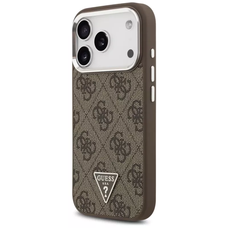 Guess 4G Triangle Logo Funda MagSafe para iPhone 17 Pro (Marrón)