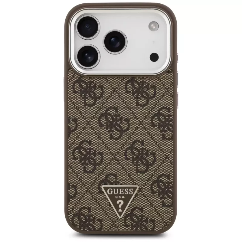 Guess 4G Triangle Logo Funda MagSafe para iPhone 17 Pro (Marrón)