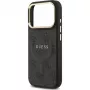 Guess 4G PU Classic Logo Funda trasera MagSafe para Apple iPhone 17 Pro Negro