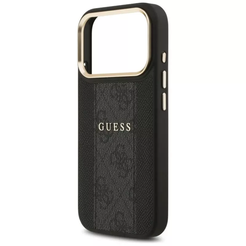 Guess 4G Stripe Funda MagSafe para iPhone 17 Pro Max Negro