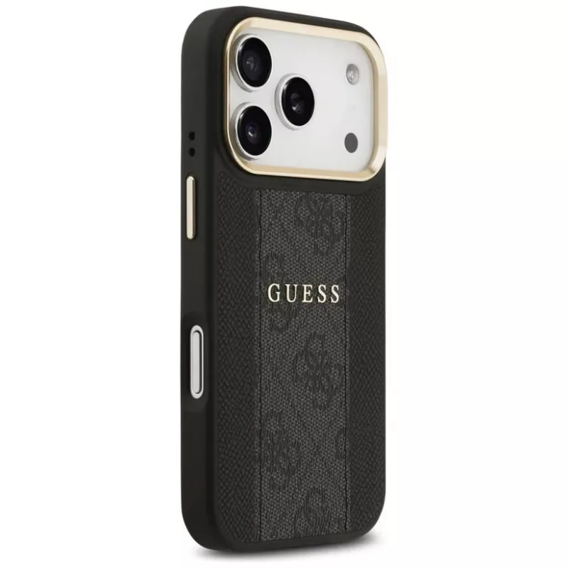 Guess 4G Stripe Funda MagSafe para iPhone 17 Pro Max Negro