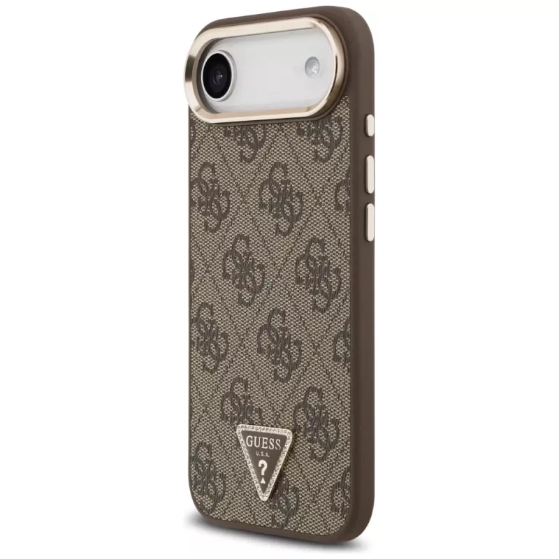 Guess 4G Triangle Logo Funda MagSafe para iPhone Air, Marrón/Oro