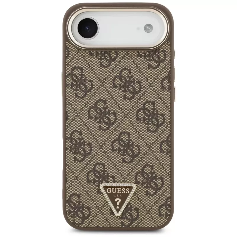 Guess 4G Triangle Logo Funda MagSafe para iPhone Air, Marrón/Oro