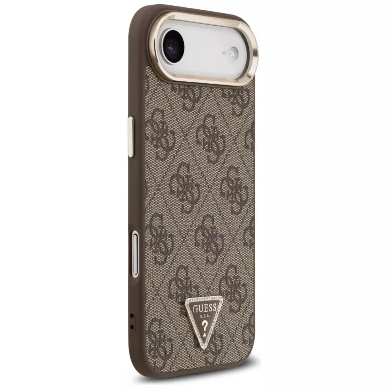 Guess 4G Triangle Logo Funda MagSafe para iPhone Air, Marrón/Oro