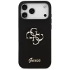 Guess Silicone Big 4G Script Funda para iPhone 17 Pro Max, Negro