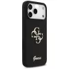 Guess Silicone Big 4G Script Funda para iPhone 17 Pro Max, Negro