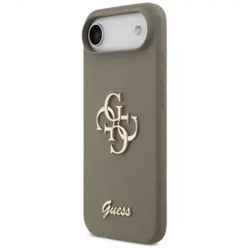 Guess Silicone Big 4G Script Funda para iPhone Air Marrón