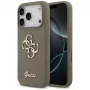 Guess Silicone Big 4G Script Funda para iPhone 17 Pro Marrón