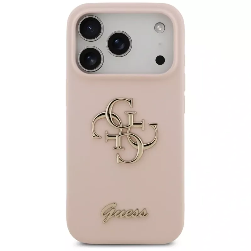 Guess Silicone Big 4G Script Funda trasera para Apple iPhone 17 Pro - Rosa