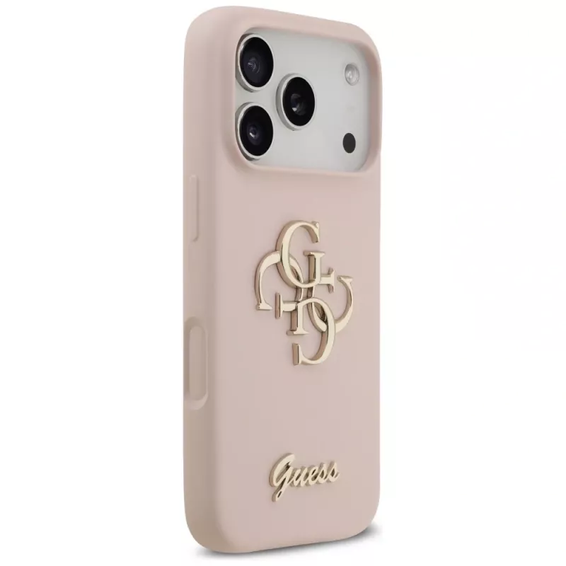Guess Silicone Big 4G Script Funda trasera para Apple iPhone 17 Pro - Rosa
