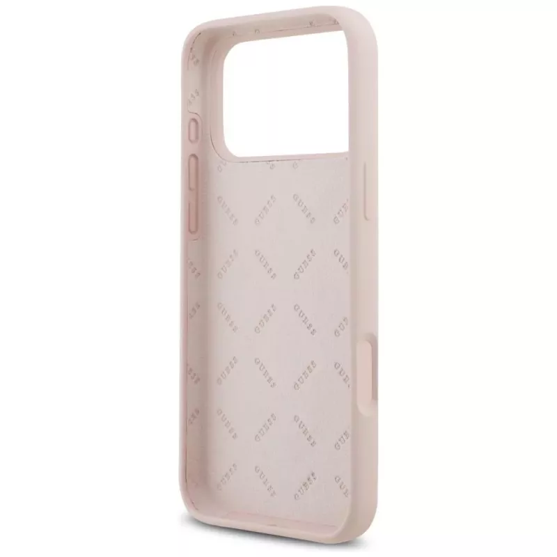 Guess Silicone Big 4G Script Funda para Apple iPhone 17 Pro Max - Rosa