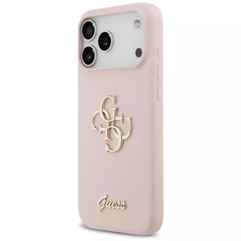 Guess Silicone Big 4G Script Funda para Apple iPhone 17 Pro Max - Rosa