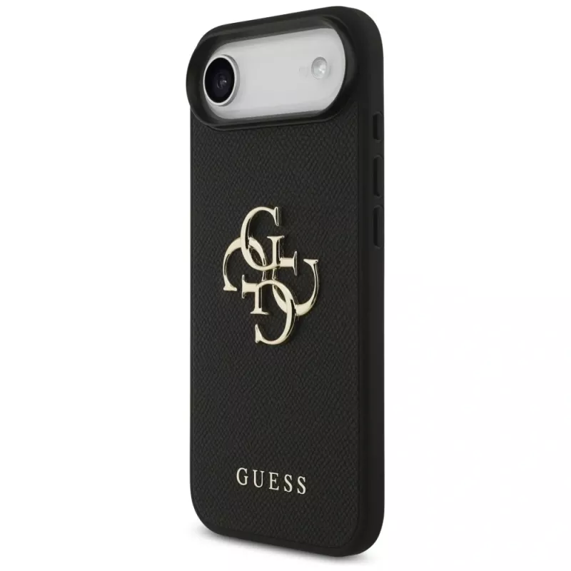 Guess Grained Big 4G & Classic Logo Funda para iPhone Air, Negro