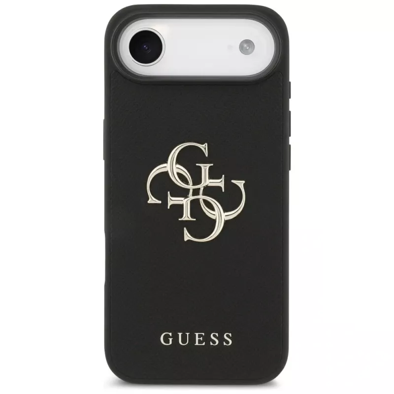 Guess Grained Big 4G & Classic Logo Funda para iPhone Air, Negro