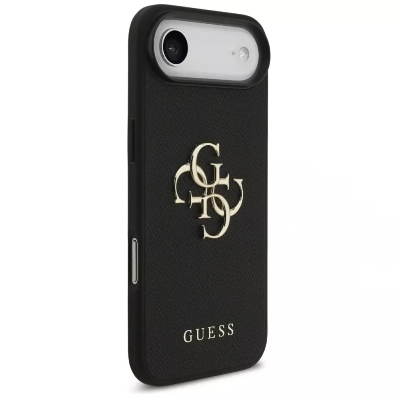 Guess Grained Big 4G & Classic Logo Funda para iPhone Air, Negro