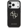 Guess Grained Big 4G & Classic Logo Funda protectora para Apple iPhone 17 Pro, Negro