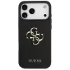 Guess Grained Big 4G & Classic Logo Funda trasera para iPhone 17 Pro Max, Negro