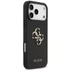 Guess Grained Big 4G & Classic Logo Funda trasera para iPhone 17 Pro Max, Negro