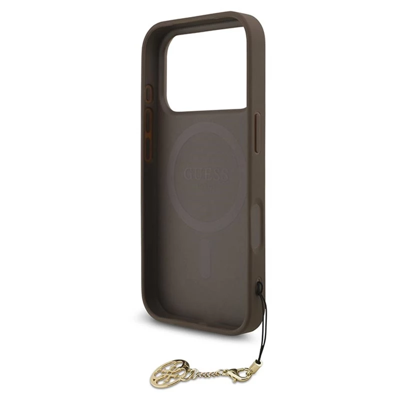 Guess 4G Charms Collection Funda MagSafe para iPhone 17 Pro (Marrón)