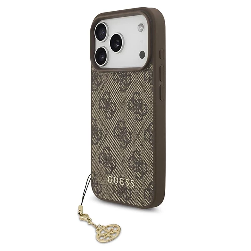 Guess 4G Charms Collection Funda MagSafe para iPhone 17 Pro (Marrón)