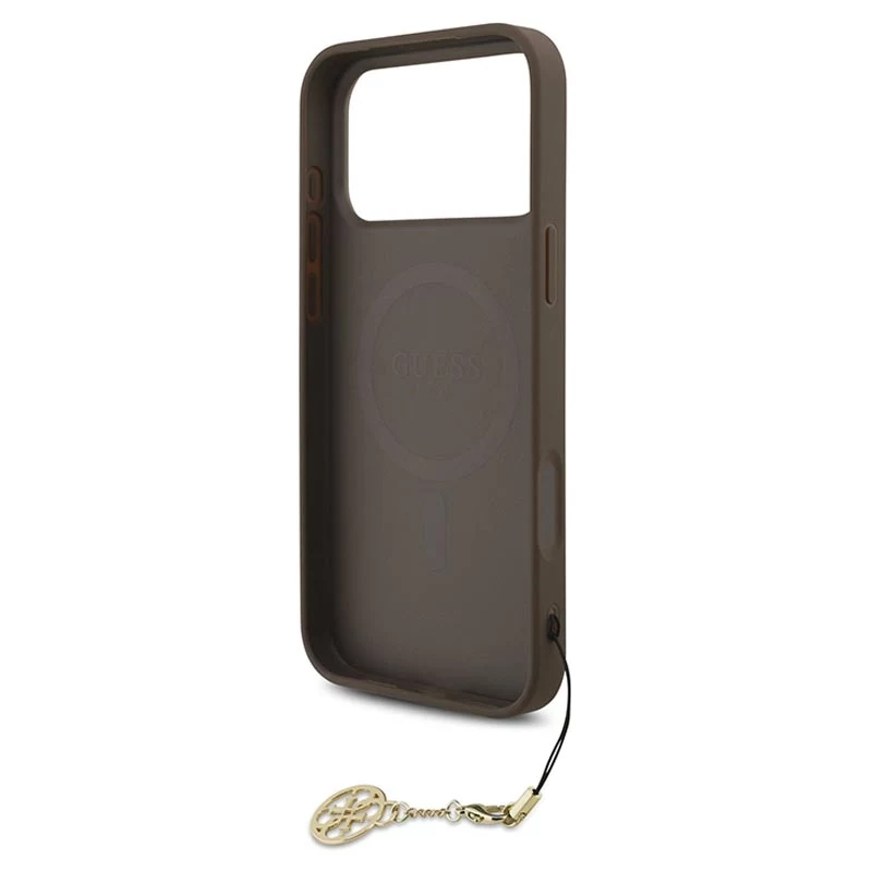 Guess 4G Charms Collection Funda MagSafe para iPhone 17 Pro Max (Marrón)