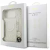 Guess IML Flowers Electro Pearl Strap Funda MagSafe para iPhone 17 Pro Max Blanco