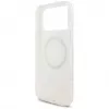 Guess IML Flowers Electro Pearl Strap Funda MagSafe para iPhone 17 Pro Max Blanco
